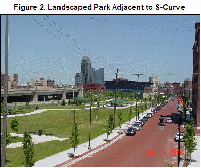 Landscaped Park Adjacent to S-Curve