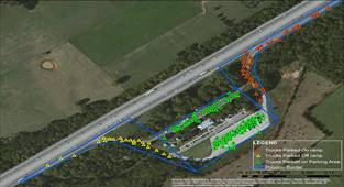 shortest paths in study area